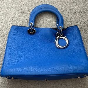 Auth Dior Diorissimo leather Handbag Blue